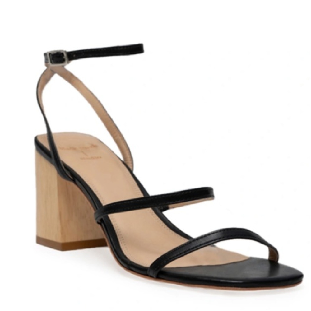 Black Suede Studio Black Leather Strappy Verana Sandals New Size 38 (7.5) - Picture 5 of 10